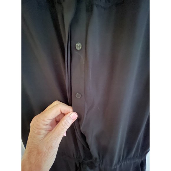 Loft Romper Womens Size Small Crochet Detail Black Short Drawstring Waist EUC - Picture 3 of 6